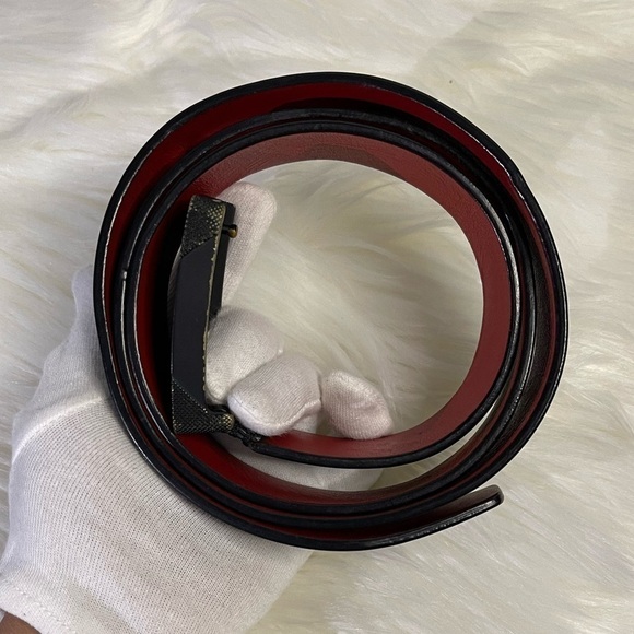 CHRISTIAN LOUBOUTIN ricky calf leather belt in black - Picture 5 of 12